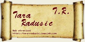 Tara Radušić vizit kartica
